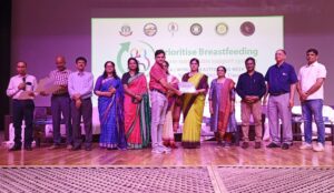 Maa Tarini Superspeciality Hospital team receiving Participation Award for Breastfeeding Awareness and policy implementation at World Breastfeeding Week 2025, Keonjhar.